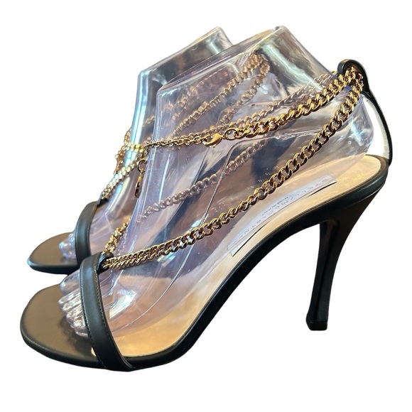 Stella McCartney 100mm Stella Eco Alter Gold Chain High Heels NEW EU 36 US 6